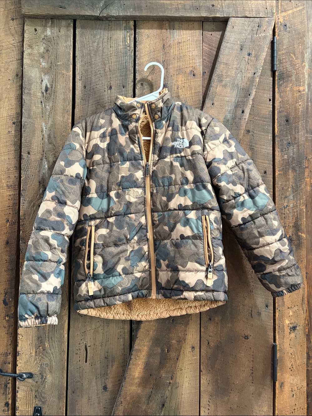The North Face Kids Camo Puffer Jacket - Brown, Green, Tan